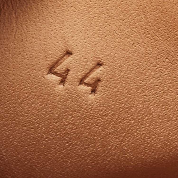 Pre Owned Bottega Veneta Brown Leather Intrecciato Weave Slide Sandals Size 44