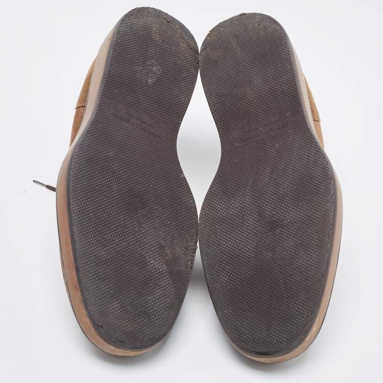 Pre Owned Bottega Veneta Brown Suede Lace Up Oxfords Size 38