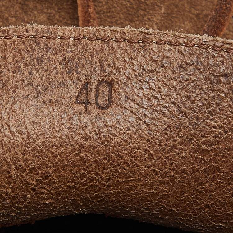 Pre Owned Bottega Veneta Brown Suede Lace Up Loafers Size 40