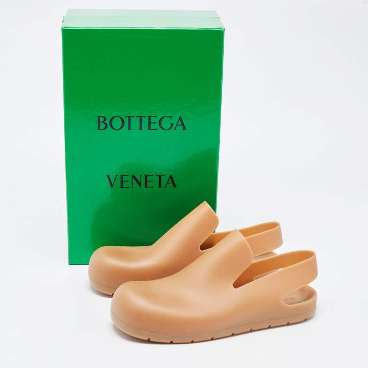 Pre Owned Bottega Veneta Brown Rubber Slip On Sneakers Size 42