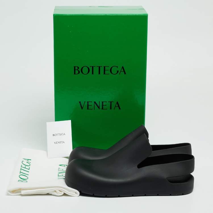 Pre Owned Bottega Veneta Black Rubber Slip On Sneakers Size 42