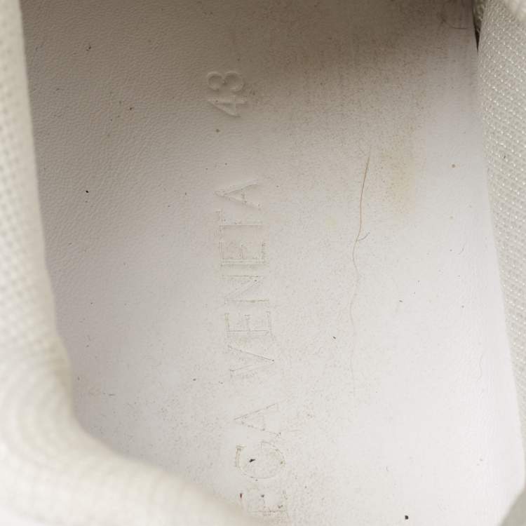Pre Owned Bottega Veneta White Leather Pillow Sneakers Size 43