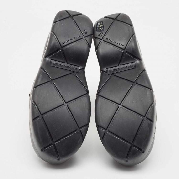 Pre Owned Bottega Veneta Black Rubber Lace Up Puddle Boots Size 41