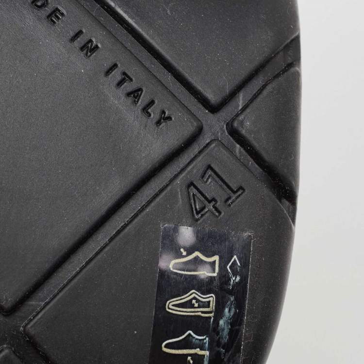 Pre Owned Bottega Veneta Black Rubber Lace Up Puddle Boots Size 41