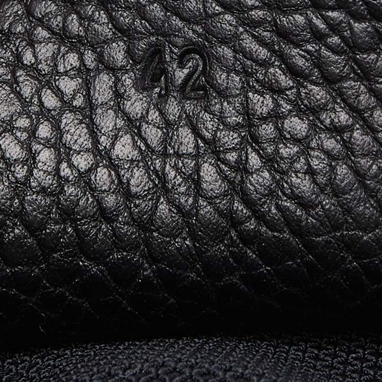 Pre Owned Bottega Veneta Black Leather Low Top Sneakers Size 42
