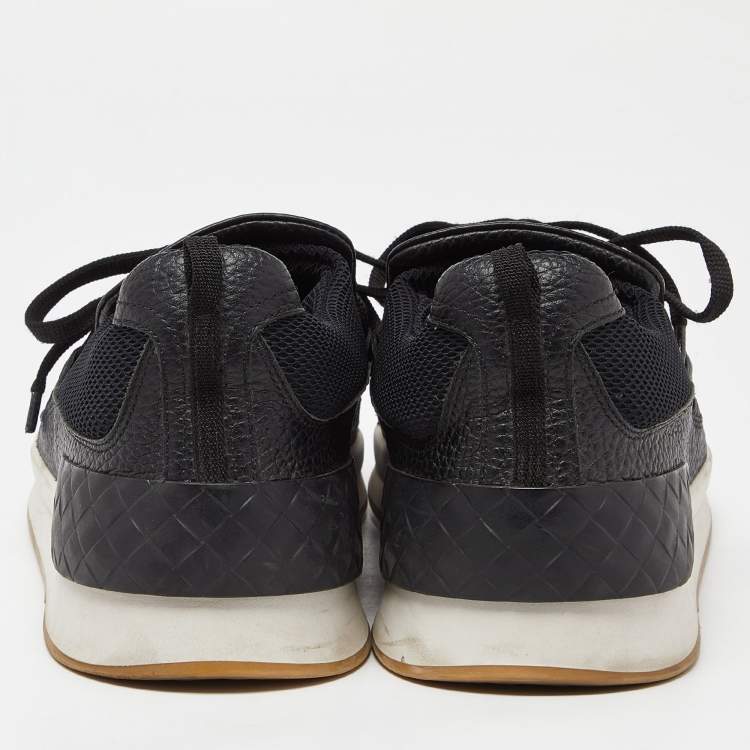 Pre Owned Bottega Veneta Black Leather Low Top Sneakers Size 42
