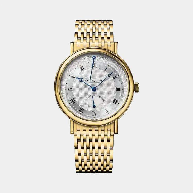 Pre Owned Breguet Silver 18k Yellow Gold Classique 5207Ba/12/Av0 Automatic Men's Wristwatch 39 mm