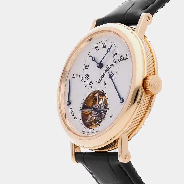 Pre Owned Breguet Classique Tourbillon 3657BA/12/9V6 Manual Winding White 18k Yellow Gold Men’s Wristwatch 39mm