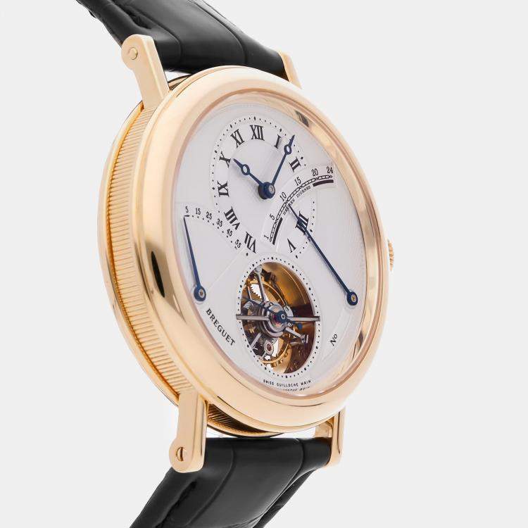 Pre Owned Breguet Classique Tourbillon 3657BA/12/9V6 Manual Winding White 18k Yellow Gold Men’s Wristwatch 39mm