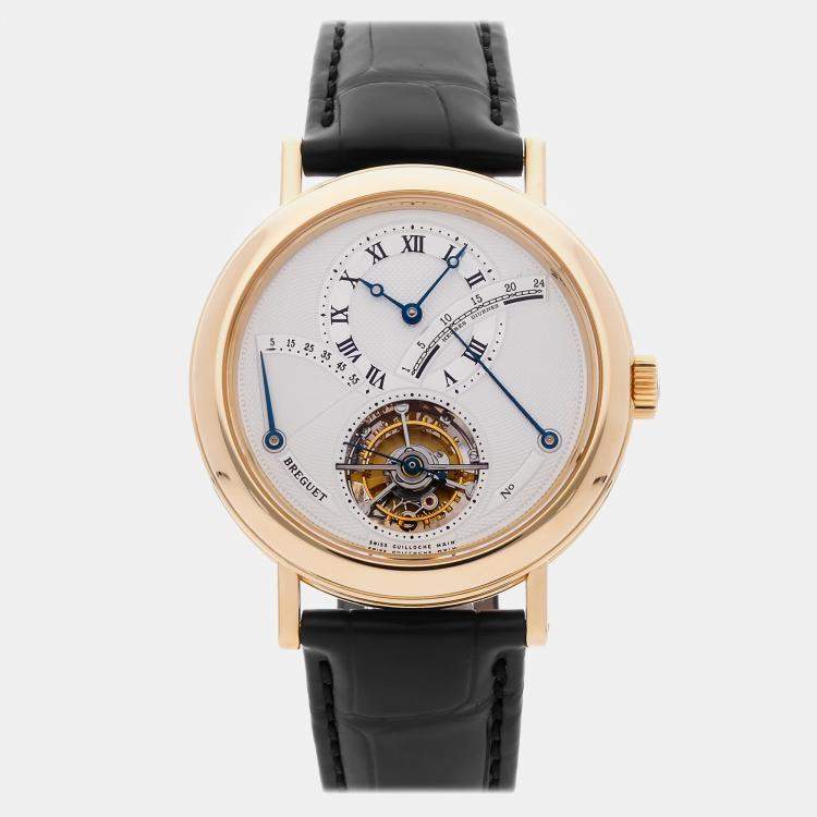 Pre Owned Breguet Classique Tourbillon 3657BA/12/9V6 Manual Winding White 18k Yellow Gold Men’s Wristwatch 39mm