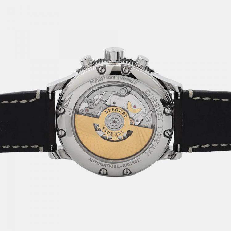 Pre Owned Breguet Type XXI 3817ST/X2/3ZU Automatic Grey Stainless Steel Men's Wristwatch 42 mm 