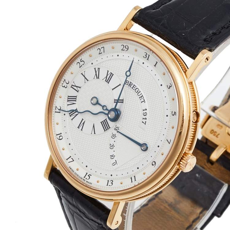 Breguet White 18k Rose Gold Alligator Classique Grande Reserve REF