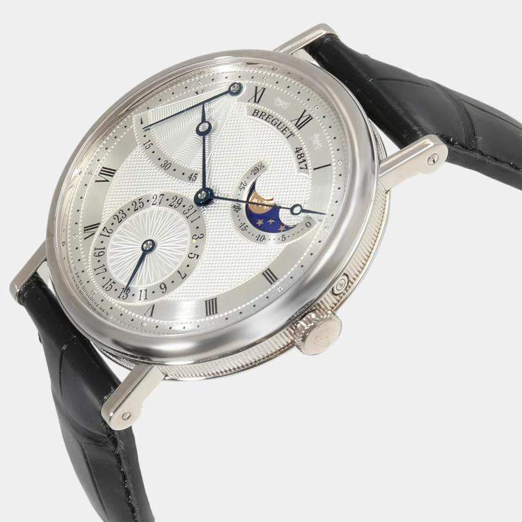 Pre Owned Breguet Silver 18k White Gold Classique 7137BB/11/9V9 Automatic Men's Wristwatch 39 mm