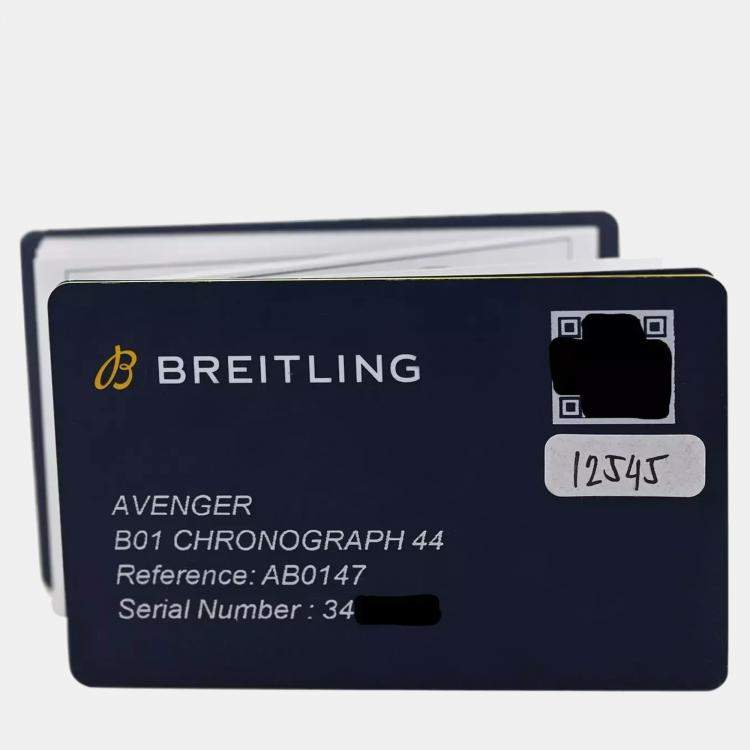 Pre Owned Breitling Green Stainless Steel Avenger AB0147101L1X1 Automatic Men's Wristwatch 44 mm