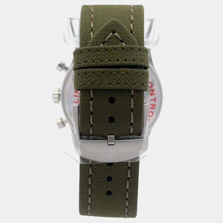 Pre Owned Breitling Aviator 8 A133161A1L1X2 Automatic Green Stainless Steel Men’s Wristwatch 43 mm