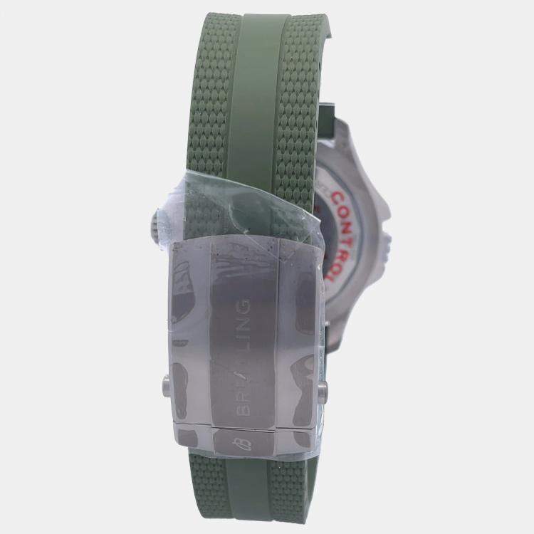 Pre Owned Breitling Superocean E10379D31L1S1 Automatic Green Titanium Ceramic Men’s Wristwatch 46 mm