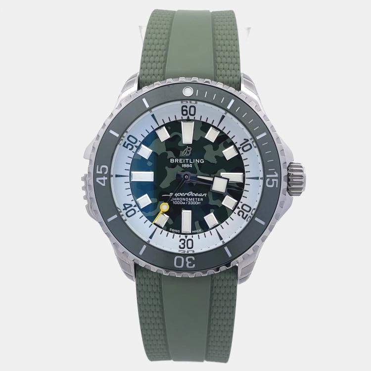 Pre Owned Breitling Superocean E10379D31L1S1 Automatic Green Titanium Ceramic Men’s Wristwatch 46 mm