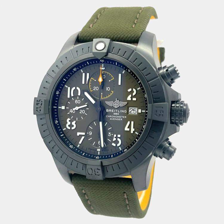 Pre Owned Breitling Super Avenger  V13317101L1X1 Automatic Green Titanium Men’s Wristwatch 45 mm