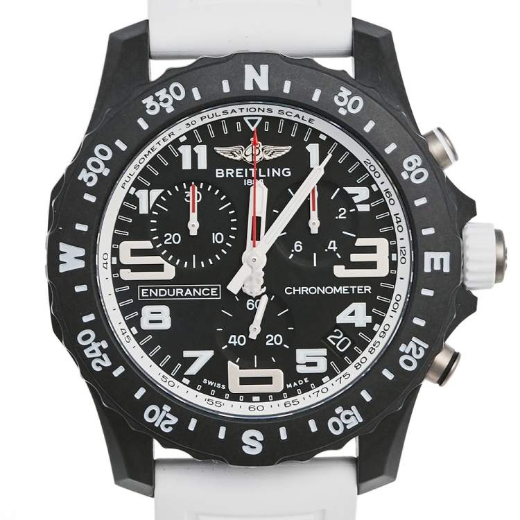 Pre Owned Breitling Black Breitlight Rubber Endurance Pro X82310 Men's Wristwatch 44 mm