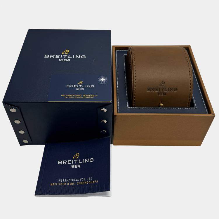 Pre Owned Breitling Brown 18k Rose Gold Navitimer RB0117131Q1P1 Automatic Men's Wristwatch 43 mm