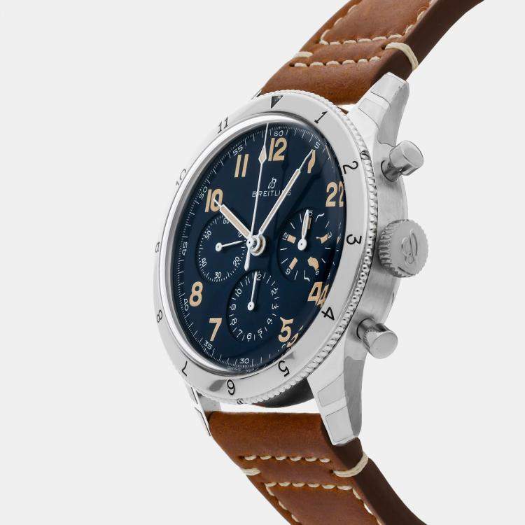 Pre Owned Breitling Blue Platinum Navitimer LB0920131C1X1 Manual Winding Men's Wristwatch 41 mm