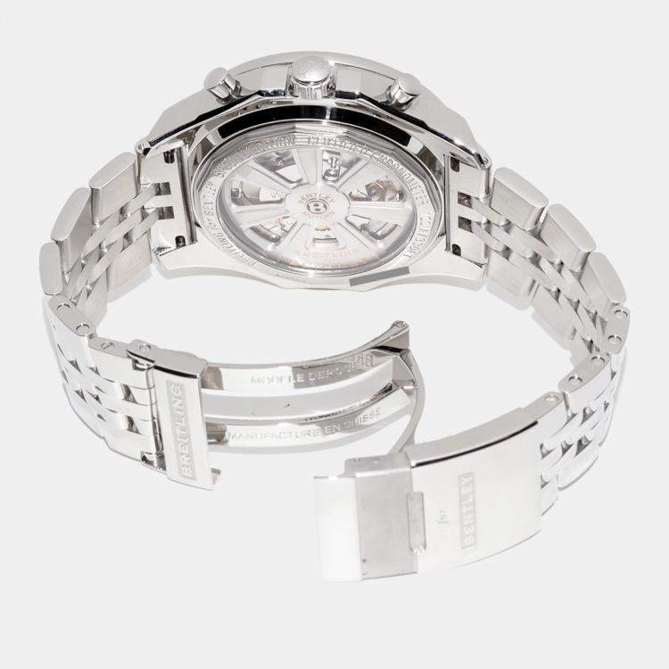 Pre Owned Breitling Black Stainless Steel Bentley A25368 Automatic Men's Wristwatch 49 mm