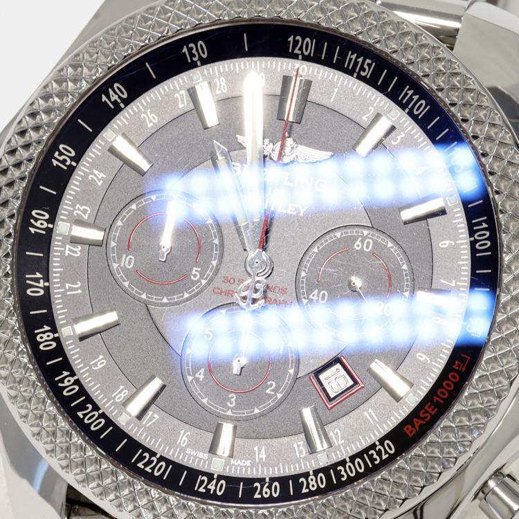 Pre Owned Breitling Black Stainless Steel Bentley A25368 Automatic Men's Wristwatch 49 mm
