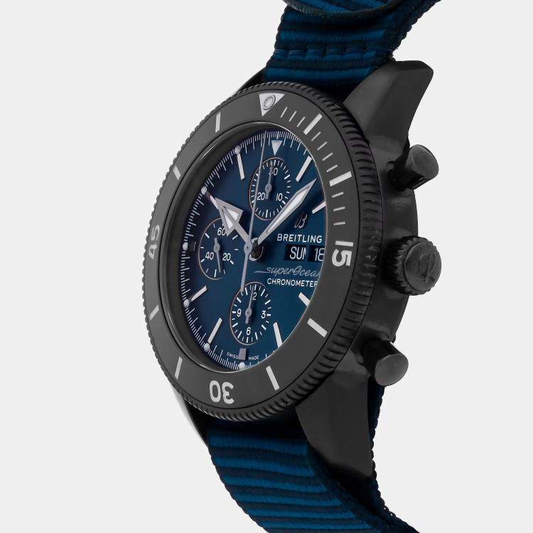 Pre Owned Breitling Blue Stainless Steel Superocean M133132A1C1W1 Automatic Men's Wristwatch 44 mm