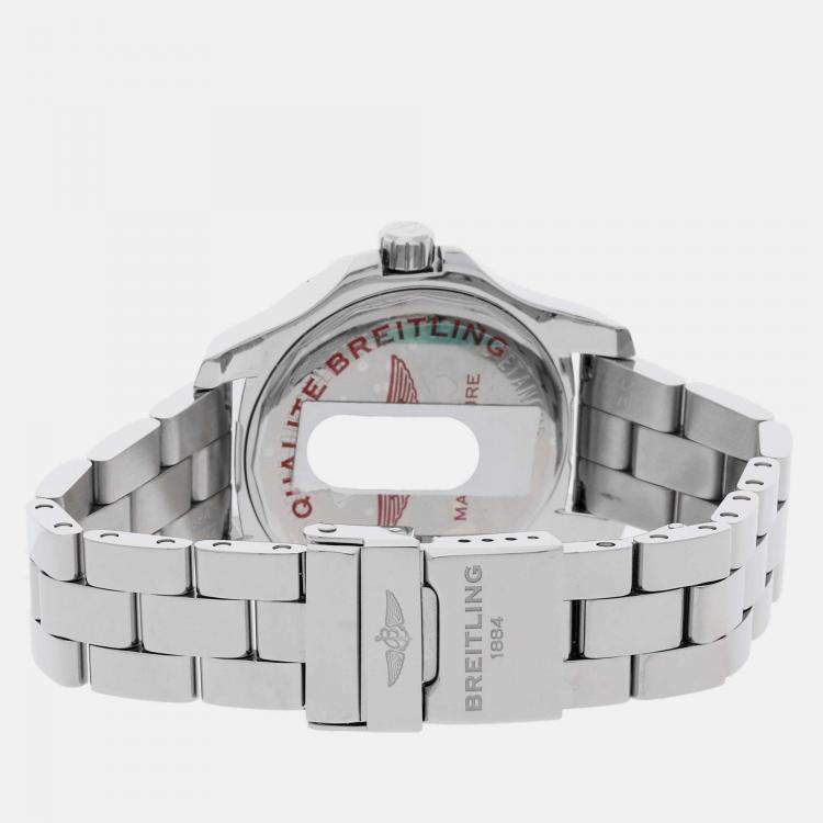 Pre Owned Breitling Silver Stainless Steel Colt A77388112G1A1 Quartz Men's Wristwatch 33 mm