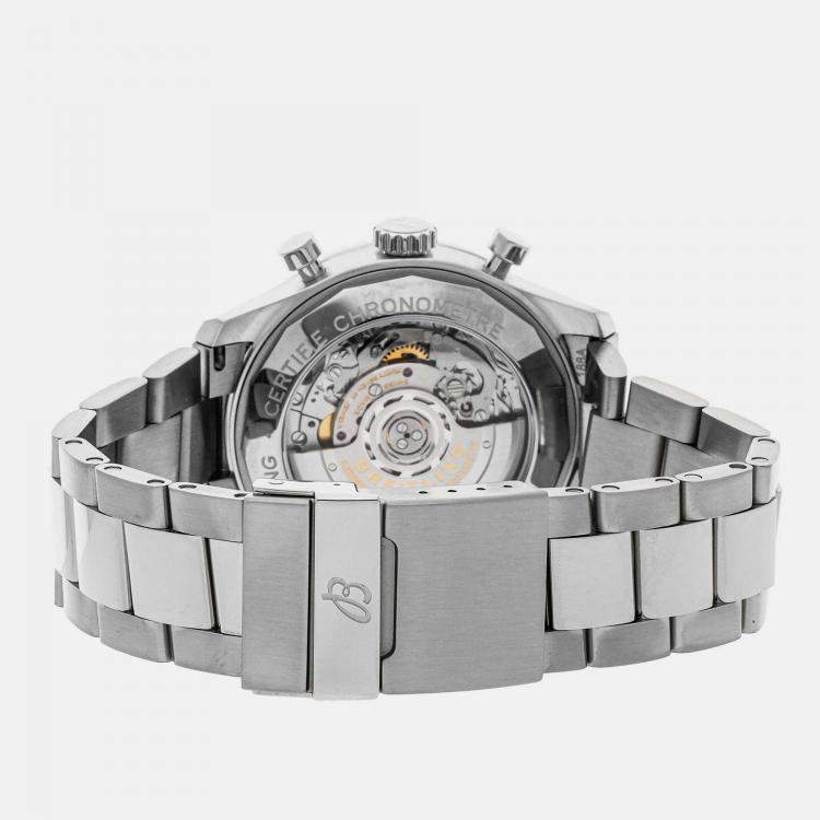 Pre Owned Breitling Blue Stainless Steel Aviator AB0119131C1A1 Automatic Men's Wristwatch 43 mm