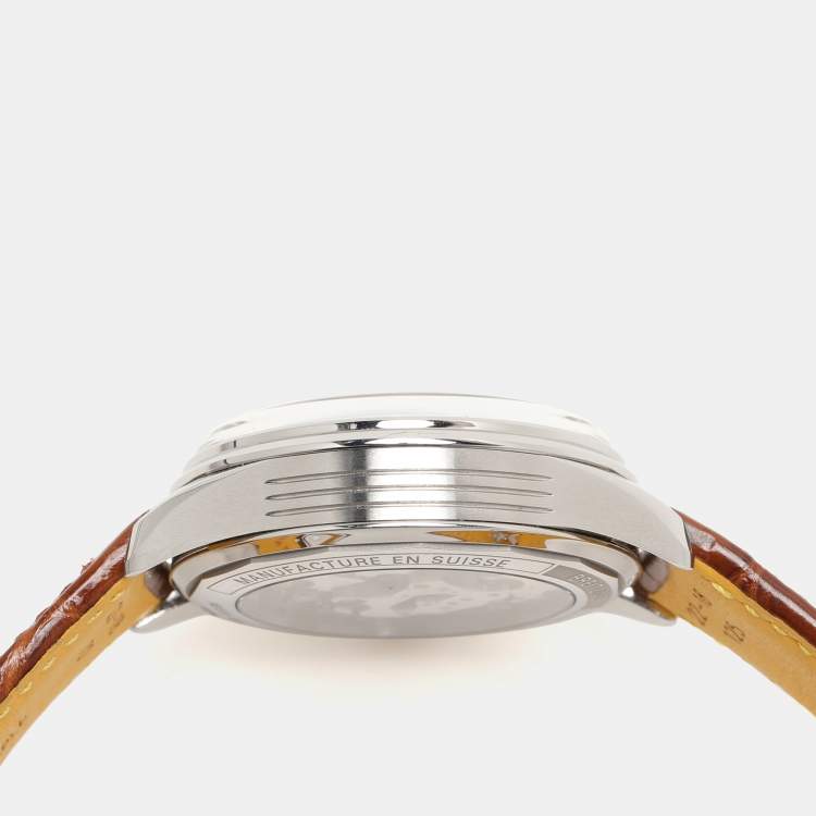 Pre Owned Breitling Blue Stainless Steel Leather Duograph AB1510171C1P1 Men's Wristwatch 42 mm