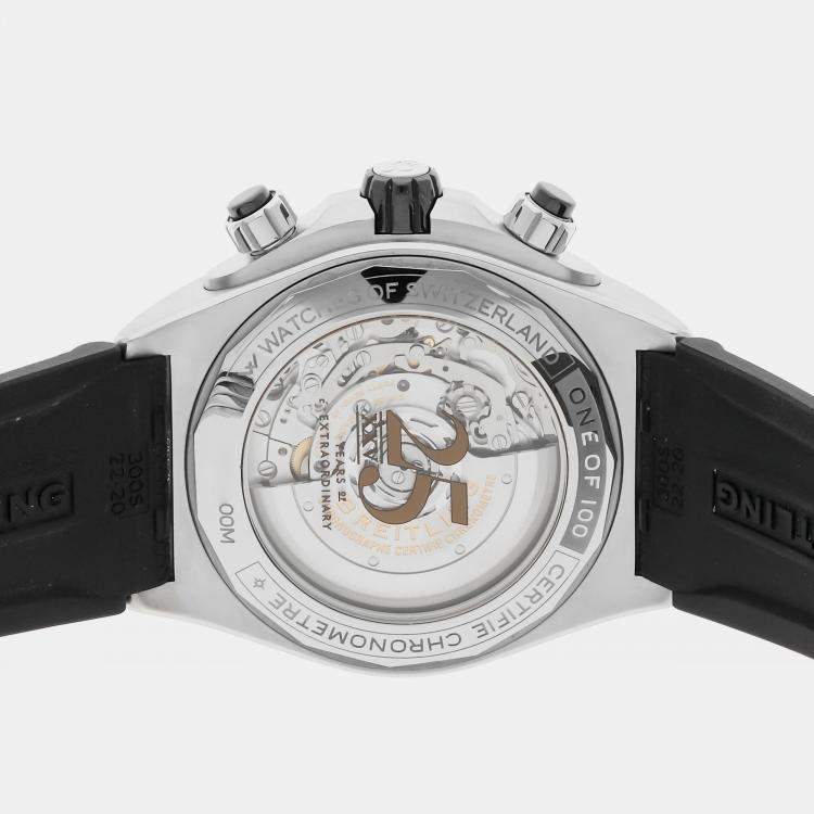 Pre Owned Breitling Black Stainless Steel Chronomat AB01365A1Q1S1 Automatic Men's Wristwatch 44 mm