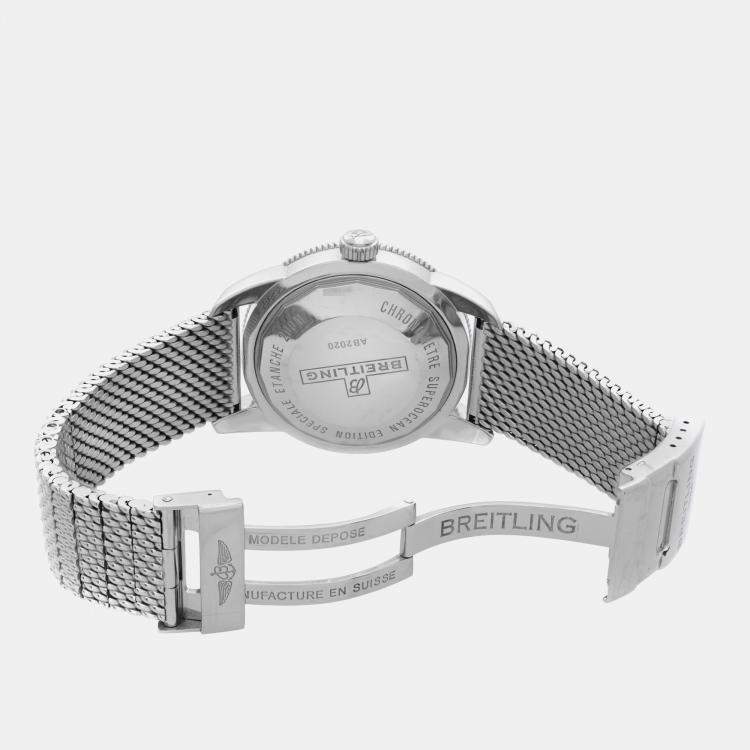 Pre Owned Breitling Blue Stainless Steel Superocean Heritage II AB2010161C1A1 Automatic  Men's Wristwatch 42mm