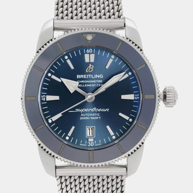 Pre Owned Breitling Blue Stainless Steel Superocean Heritage II AB2010161C1A1 Automatic  Men's Wristwatch 42mm