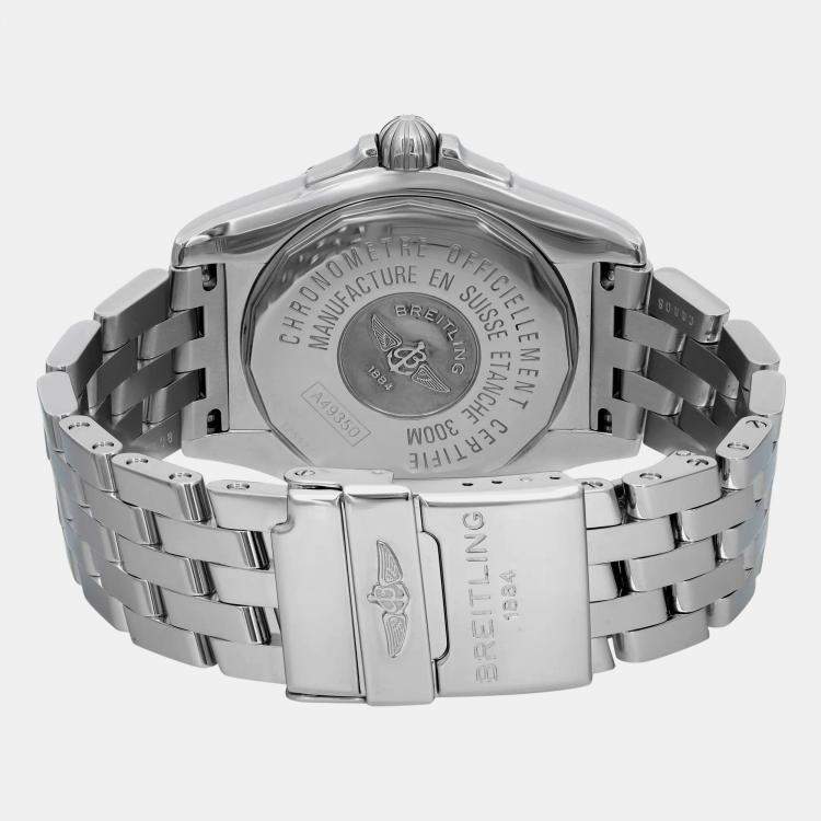 Pre Owned Breitling Black Stainless Steel Galactic Cockpit A49350 Automatic  Men's Wristwatch 41mm