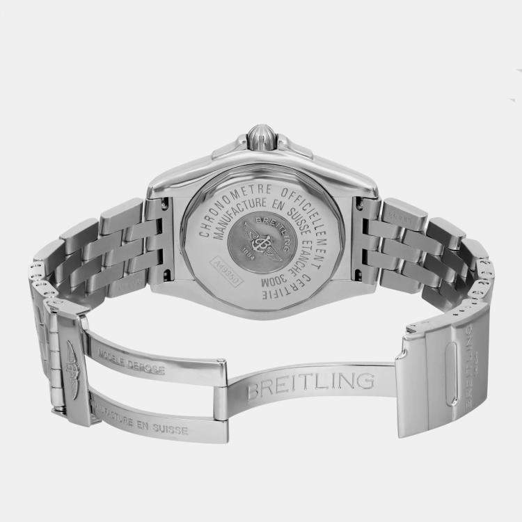 Pre Owned Breitling Black Stainless Steel Galactic Cockpit A49350 Automatic  Men's Wristwatch 41mm