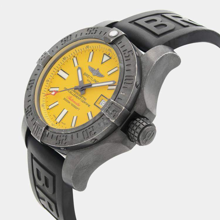 Pre Owned Breitling Yellow Stainless Steel Avenger II Seawolf M17331E2/I530 Automatic  Men's Wristwatch 45mm