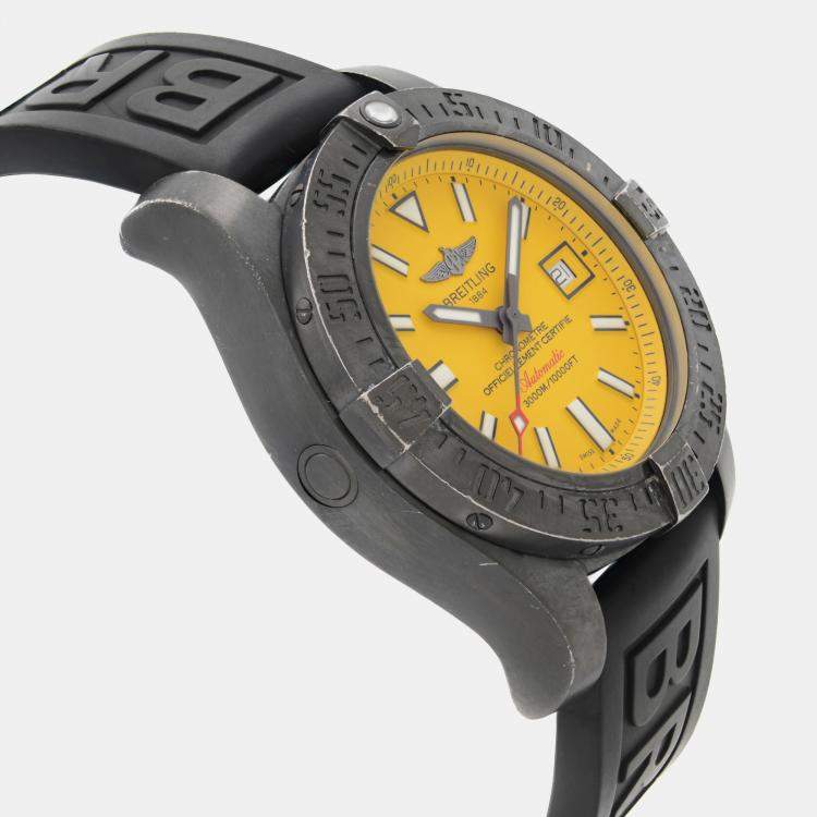 Pre Owned Breitling Yellow Stainless Steel Avenger II Seawolf M17331E2/I530 Automatic  Men's Wristwatch 45mm