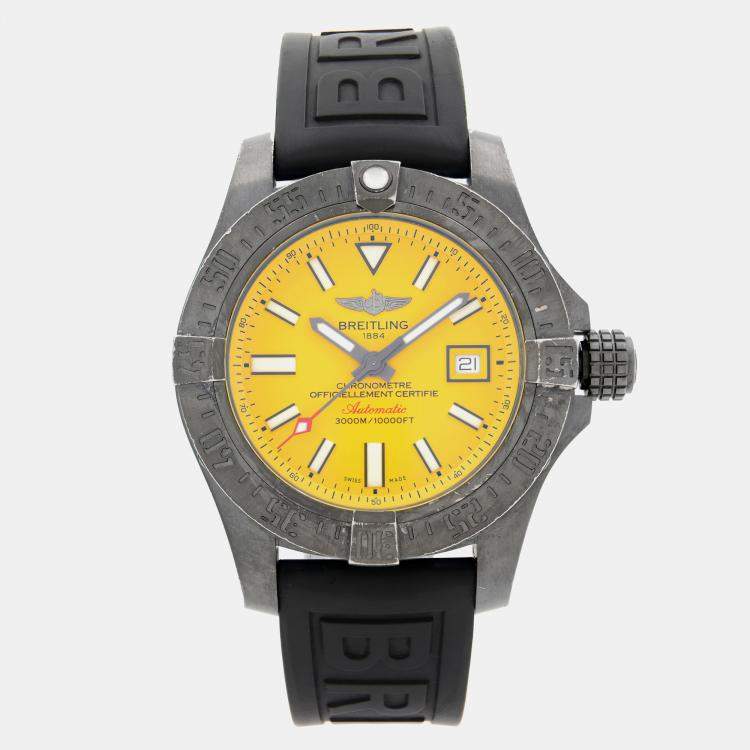 Pre Owned Breitling Yellow Stainless Steel Avenger II Seawolf M17331E2/I530 Automatic  Men's Wristwatch 45mm