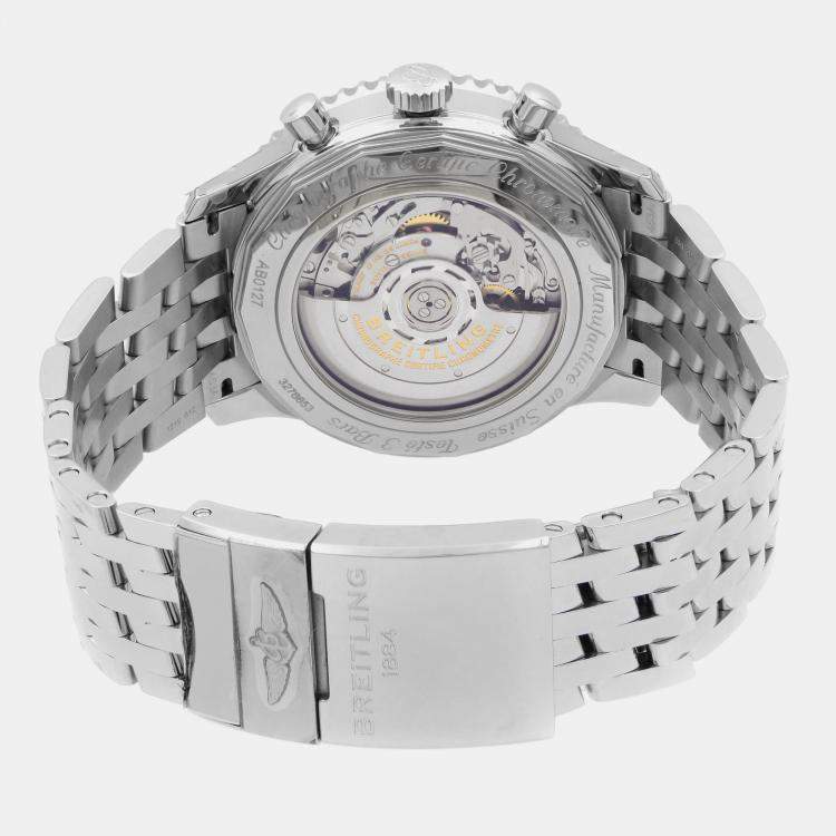 Pre Owned Breitling Black Stainless Steel Navitimer 1 AB0127211B1A1 Automatic Men's Wristwatch 46 mm
