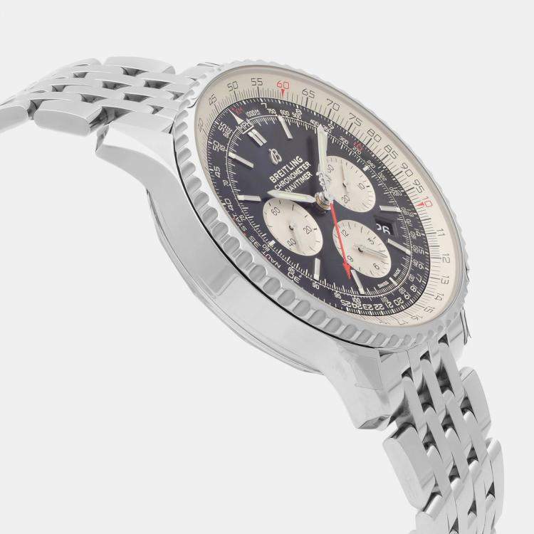 Pre Owned Breitling Black Stainless Steel Navitimer 1 AB0127211B1A1 Automatic Men's Wristwatch 46 mm