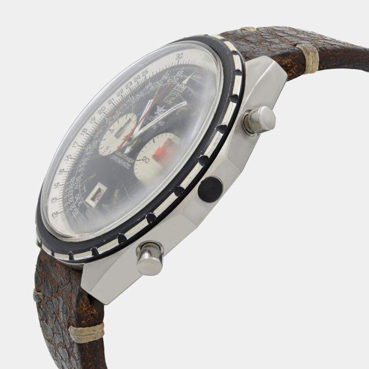 Pre Owned Vintage Breitling Navitimer Chrono-Matic Black And White Dial Men's Watch 1806 47 mm