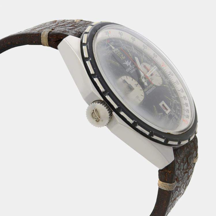 Pre Owned Vintage Breitling Navitimer Chrono-Matic Black And White Dial Men's Watch 1806 47 mm