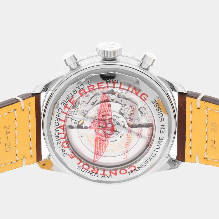 Pre Owned Breitling Super Avi B04 Chronograph GMT Curtiss Warhawk AB04452A1L1X1 Automatic Men's Wristwatch 46MM