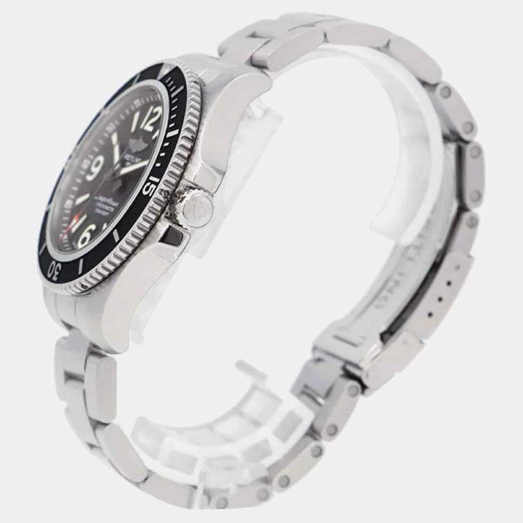 Pre Owned Breitling Black Stainless Steel Superocean A17366021B1A1 Automatic Men's Wristwatch 42 mm