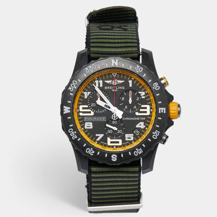Pre Owned Breitling Black Ultralight Polymer Rubber Endurance Pro X82310A41B1S1 Men's Wristwatch 44 mm