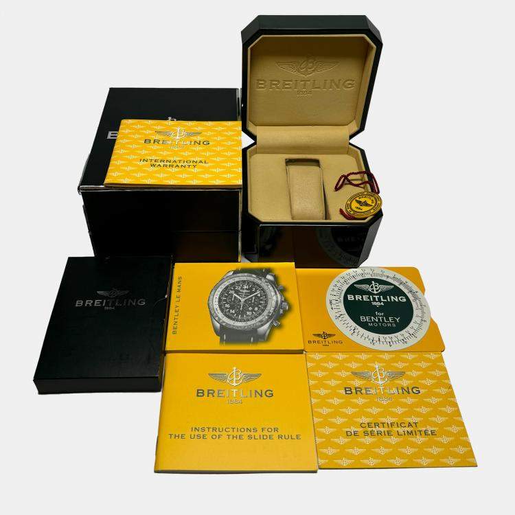 Pre Owned Breitling Bentley Le Mans Limited Edition A2236212/B699 Automatic Stainless Steel Black Dial Men's Wristwatch 48.7mm