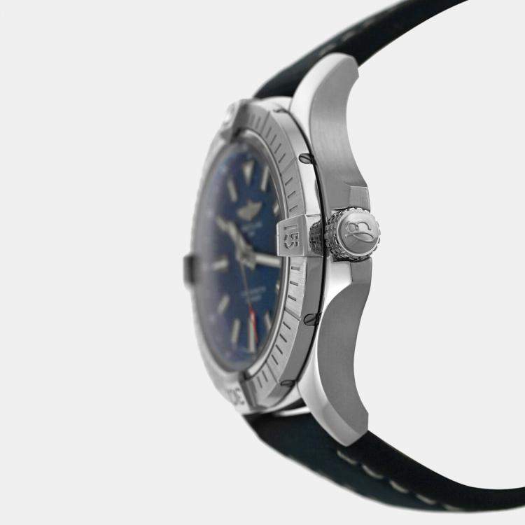 Pre Owned Breitling Blue Stainless Steel Avenger A17318 Automatic Men's Wristwatch 43 mm