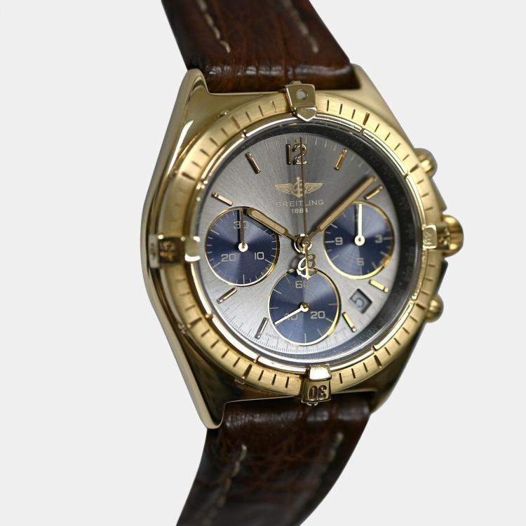 Pre Owned Breitling Grey Chrono Sextant K55045 Automatic Men's Wristwatch 36 mm