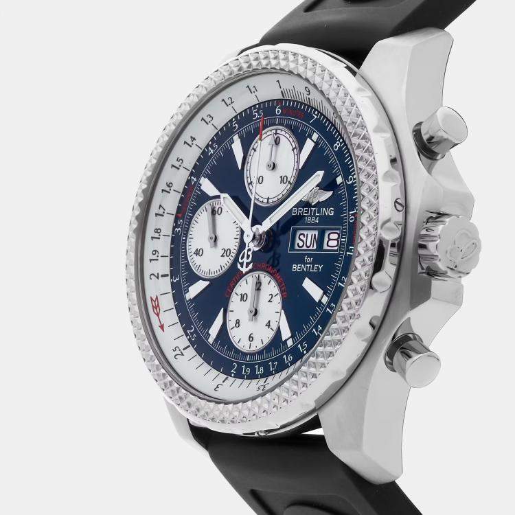 Pre Owned Breitling Bentley GT Chronograph A1336313/C649 Automatic Stainless Steel Blue Dial Men's Wristwatch 45mm